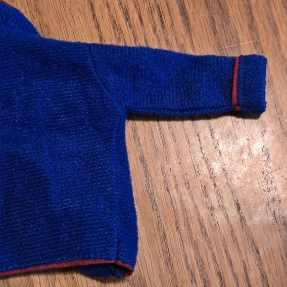 1991 Ken 665 Activewear Coat Robe Genuine Barbie Tag Blue Red No Rope - Picture 9 of 10